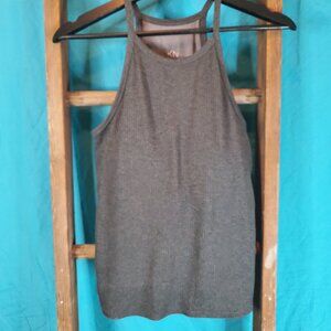 Klassy Network | High Neck Brami Ribbed Tank Top w/ Built in Bra